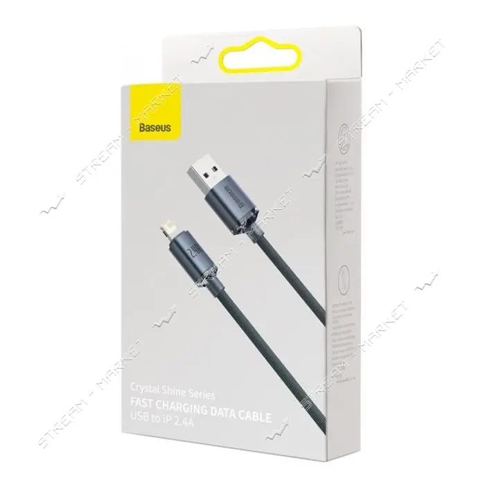 Кабель Baseus Crystal Shine Series Fast Charging Data Cable USB to Lightning 2.4A 2м черный         
