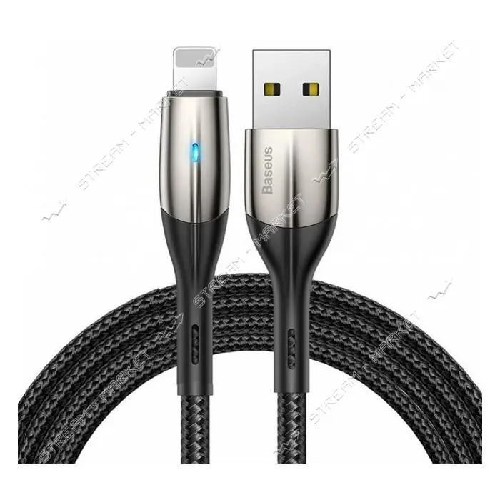 Кабель Baseus Horizontal Data Cable USB Lightning 2.4A 1м черный