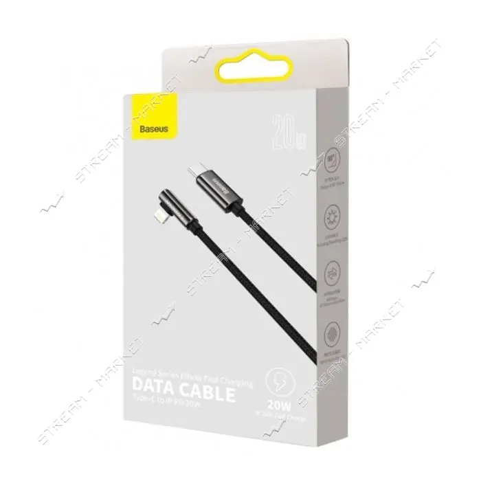 Кабель Baseus Legend Series Elbow Fast Charging Data Cable Type-C to Ligtning PD 20W 1м черный      