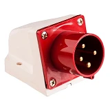 Вилка стационарная Takel 4 контакта 3Р плюс Е 32А 380В IP44 524