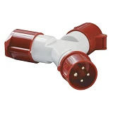 Адаптер двухлучевой Takel 4 контакта 3P плюс Е 16А 380В IP44 1012-214                               
