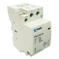 Контактор модульный Takel KM-2-63-20 двухполюсный 63А 2НО                                           