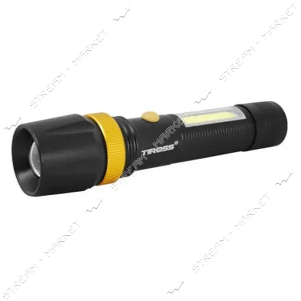 Фонарь Tiross TS-1886 ручной аккумуляторный Li-ion 18650 3.7V 2000mAh XML-T6 плюс 3W COB