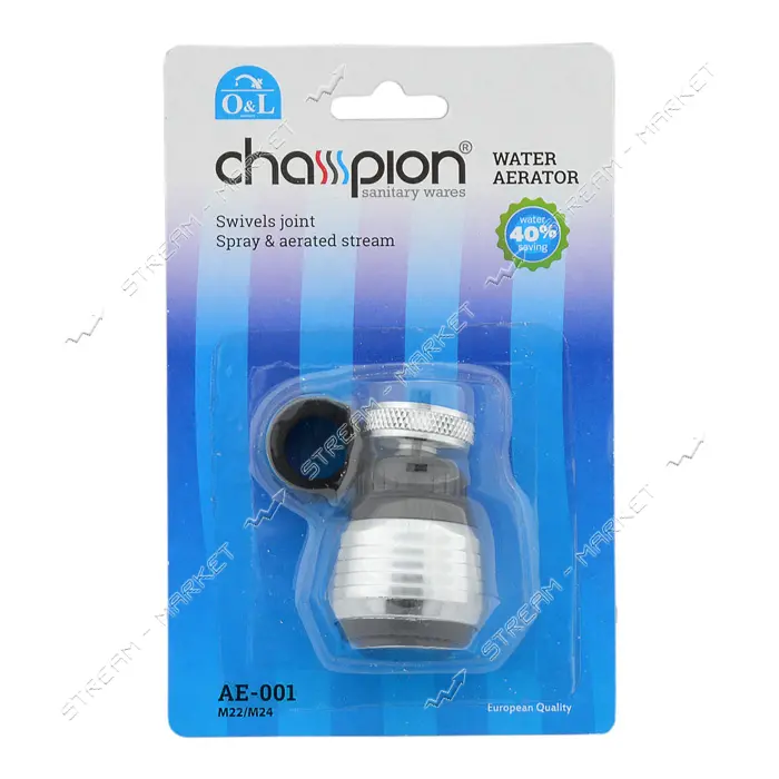 Аэратор поворотный Champion AE-001 М22/М24 латунь блистер