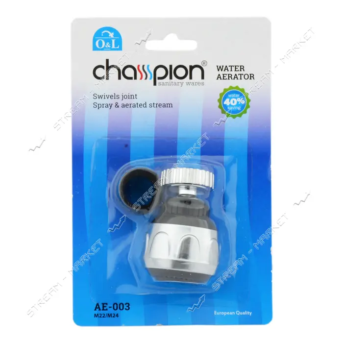 Аэратор поворотный Champion AE-003 М22/М24 пластик блистер