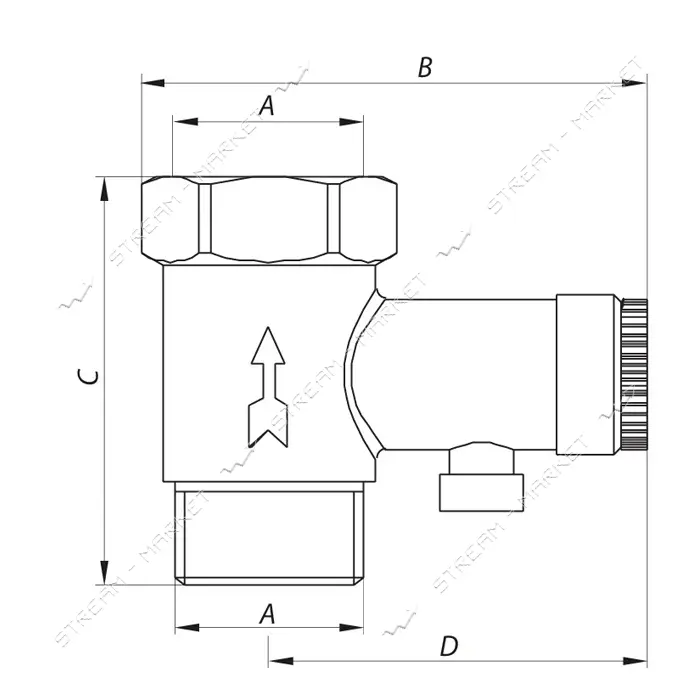 Предохранительный клапан для бойлера KOER 1/2"Н KR.1039 без ручки                                   