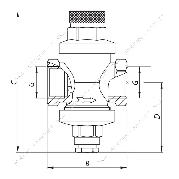 Редуктор давления воды 1/2" KOER KR.1252