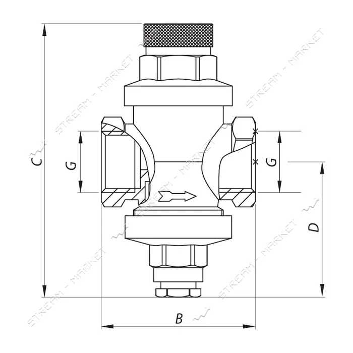 Редуктор давления воды 3/4" KOER KR.1252                                                            