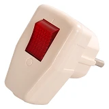 Вилка штепсельная SVT Electric SVT-7352 с заземлением и выключателем 10/16А 250V белая