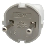 Вилка прямая SVT Electric SVT-7327 без заземления 10/16А 250V белая                                 