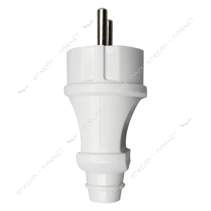 Вилка прямая SVT Electric SVT-7326 с заземлением 10/16А 250V белая