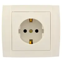 Розетка одинарна SVT Electric SVT-2506 з заземленням внутрішня серія біла                           
