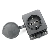 Колодка SVT Electric SVT-5701 1 гнездо с заземлением и крышкой каучук черная