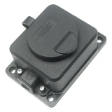 Колодка SVT Electric SVT-5701 1 гнездо с заземлением и крышкой каучук черная
