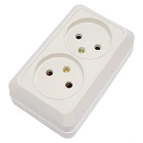 Розетка двойная SVT Electric SVT-1811 без заземления внешняя серия белая                            