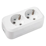 Колодка SVT Electric SVT-5812 2 гнезда с заземлением белая                                          