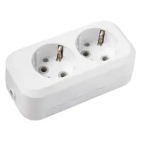 Колодка SVT Electric SVT-5812 2 гнезда с заземлением белая                                          