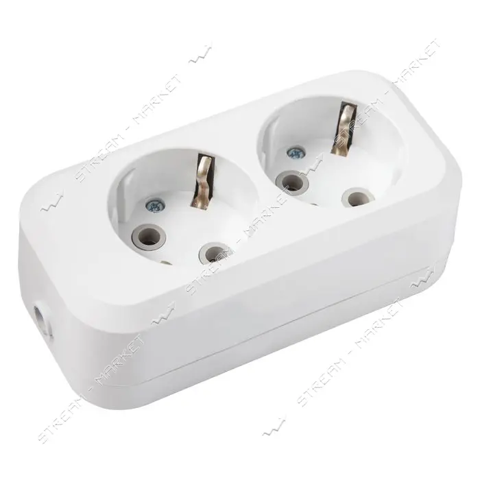 Колодка SVT Electric SVT-5812 2 гнезда с заземлением белая                                          