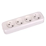 Колодка SVT Electric SVT-5804 4 гнезда без заземления белая                                         
