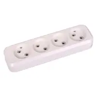 Колодка SVT Electric SVT-5804 4 гнезда без заземления белая                                         