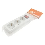 Колодка SVT Electric SVT-5823 3 гнезда с заземлением и кнопкой белая                                