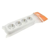 Колодка SVT Electric SVT-5814 4 гнезда с заземлением белая