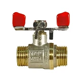 Кран шаровый 1/2" Н/Н с ручкой бабочкой сталь
