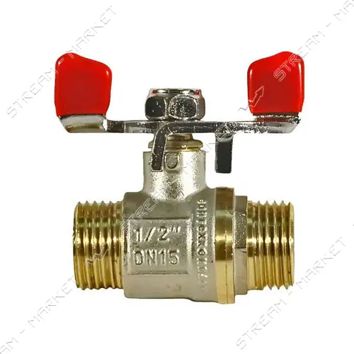 Кран шаровый 1/2" Н/Н с ручкой бабочкой сталь
