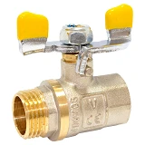 Кран шаровый 3/4" В/Н с ручкой бабочкой газ железный шар