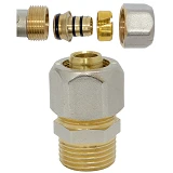 Муфта для металлопластиковых труб Gross 16х3/4"Н разборная                                          