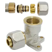 Угол для металлопластиковых труб Gross 20х1/2"В разборной монтажный                                 