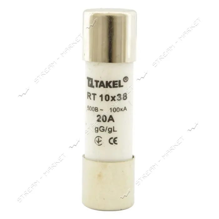 Плавкий предохранитель Takel RT 10х38 20А                                                           
