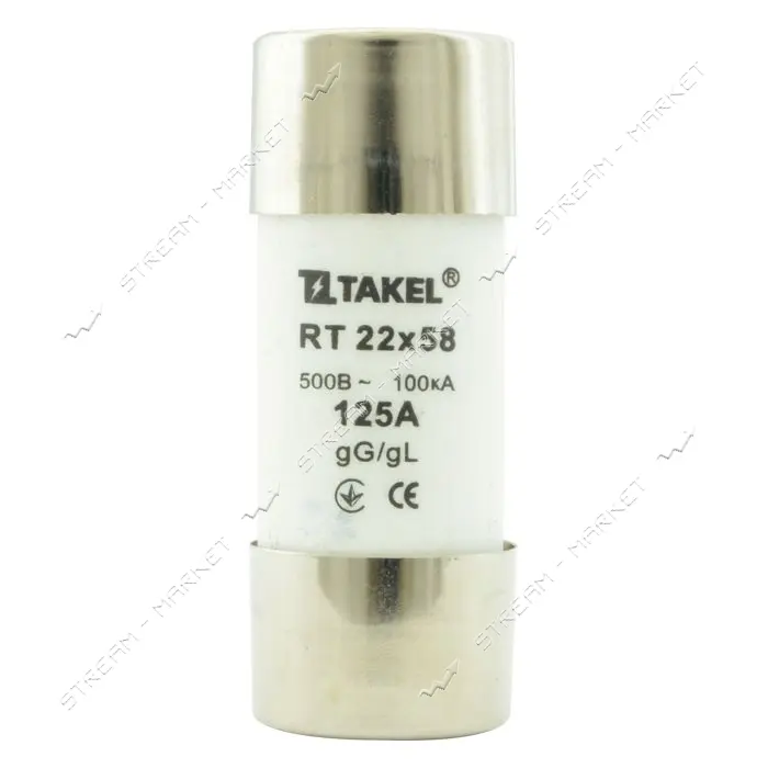 Плавкий предохранитель Takel RT 22х58 125А                                                          