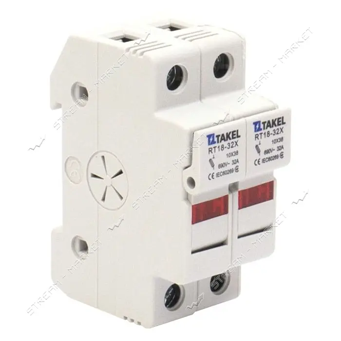 Держатель для плавкого предохранителя Takel RT18-32X 2Р 32А 10х38