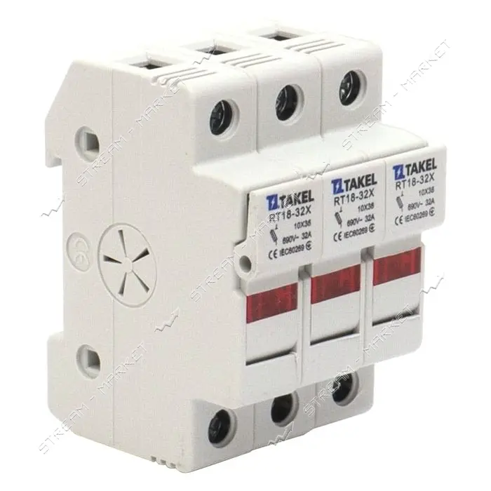 Держатель для плавкого предохранителя Takel RT18-32X 3Р 32А 10х38