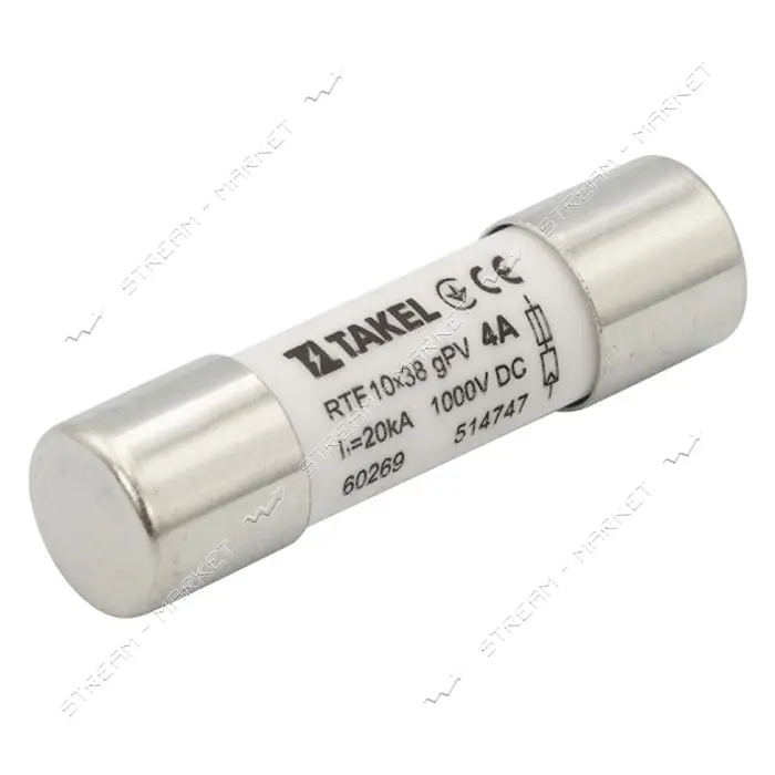 Плавкий предохранитель Takel RTF 10х38 2А 1000V DC                                                  