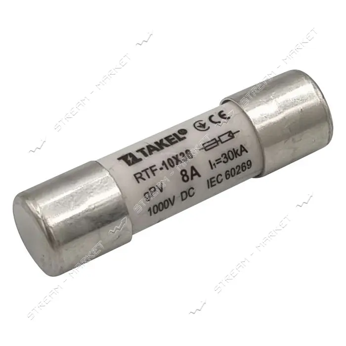 Плавкий предохранитель Takel RTF 10х38 8А 1000V DC