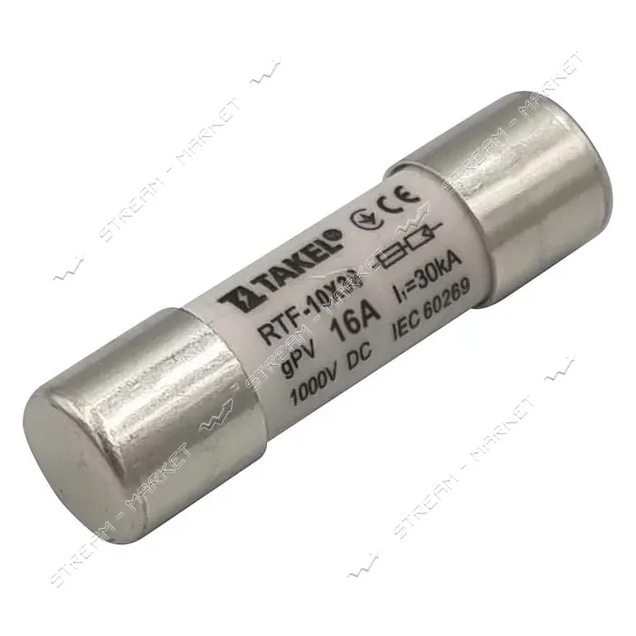 Плавкий предохранитель Takel RTF 10х38 16А 1000V DC