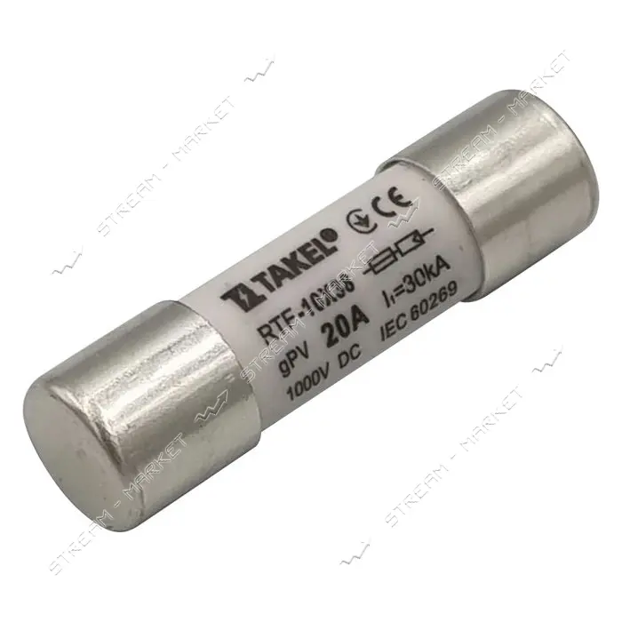 Плавкий предохранитель Takel RTF 10х38 20А 1000V DC