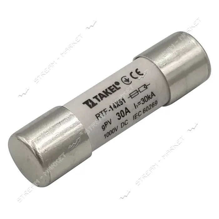 Плавкий предохранитель Takel RTF 10х38 30А 1000V DC