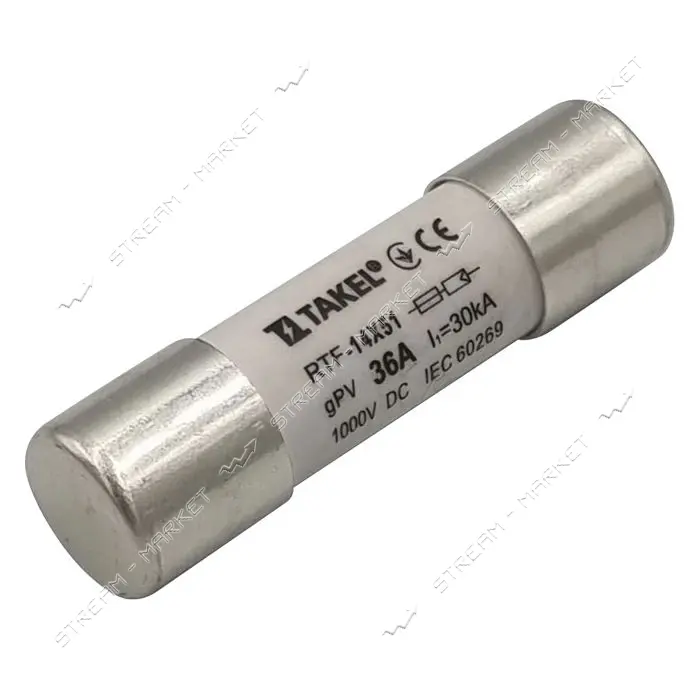 Плавкий предохранитель Takel RTF 14х51 36А 1000V DC