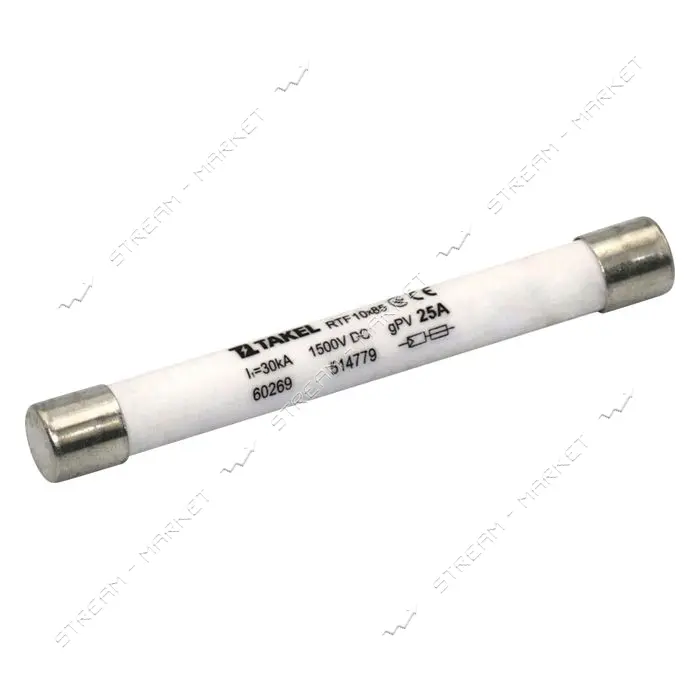 Плавкий предохранитель Takel RTF 10х85 25А 1500V DC                                                 