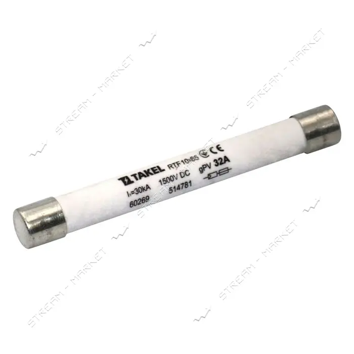 Плавкий предохранитель Takel RTF 10х85 32А 1500V DC DC                                              