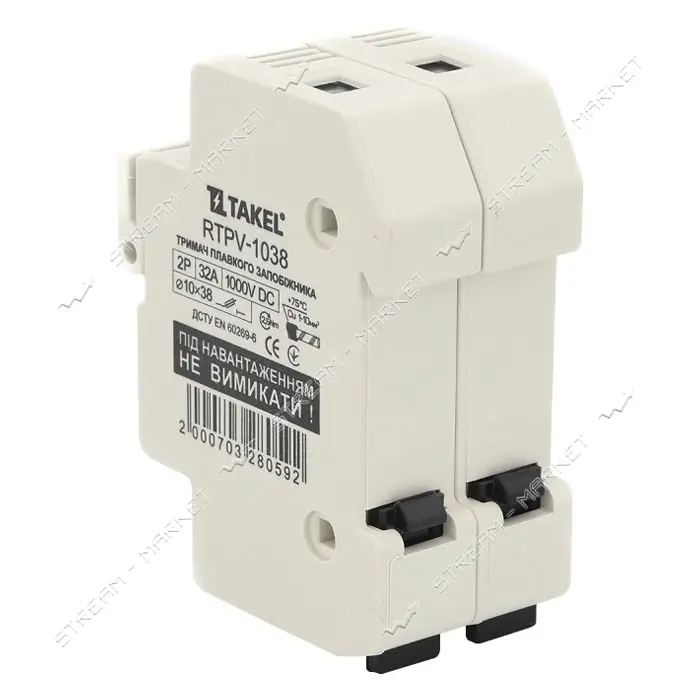 Держатель для плавкого предохранителя Takel RTPV-1038 10x38 2P 32A 1000V