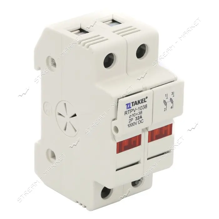 Держатель для плавкого предохранителя Takel RTPV-1038 10x38 2P 32A 1000V