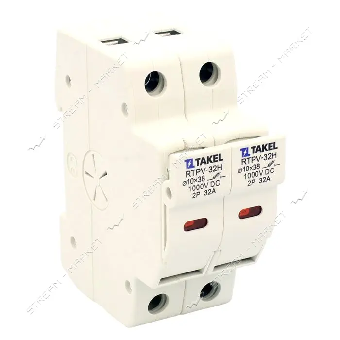 Держатель для плавкого предохранителя Takel RTPV-32H 10x38 2P 32A 1000V                             