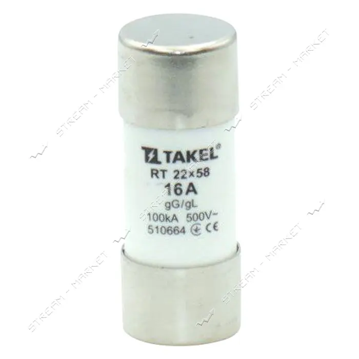 Плавкий предохранитель Takel RT 22х58 16А                                                           
