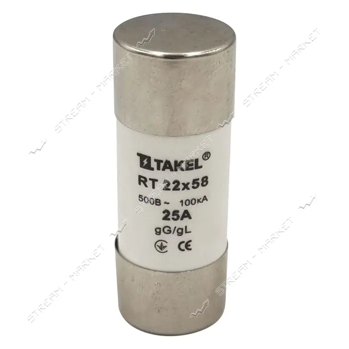 Плавкий предохранитель Takel RT 22х58 25А                                                           