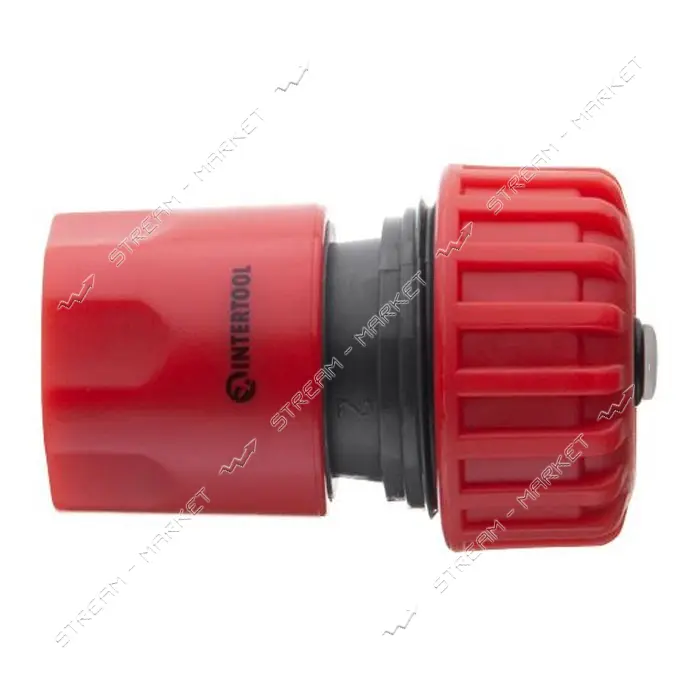 Коннектор Intertool GE-1020 1/2" с аквастопом для шланга 3/4"                                       