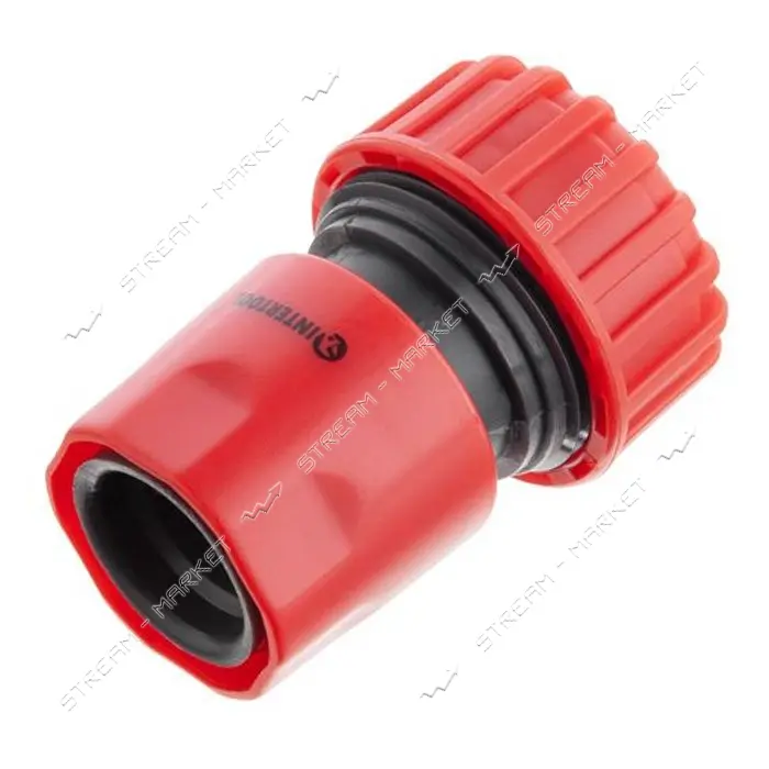 Коннектор Intertool GE-1020 1/2" с аквастопом для шланга 3/4"                                       